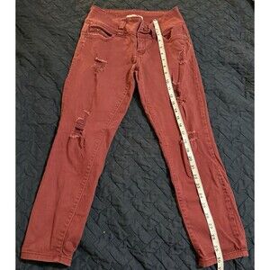 YMI Jeans Mid Rise Size 7 Skinny 3 Button Distressed Women's Juniors
